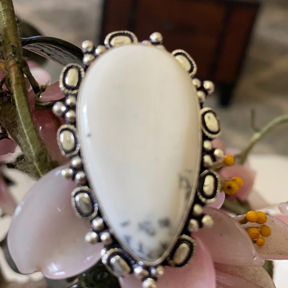Vintage 925 dendrite opal ring